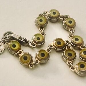 Unique Vintage Sterling Silver Protective Evil Eye Tennis Bracelet